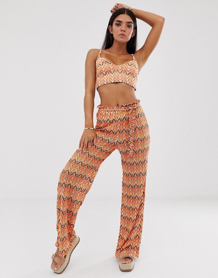 Missguided Two-piece Chevron Print Pants-multi