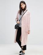 Asos Swing Coat In Wool Mix - Pink