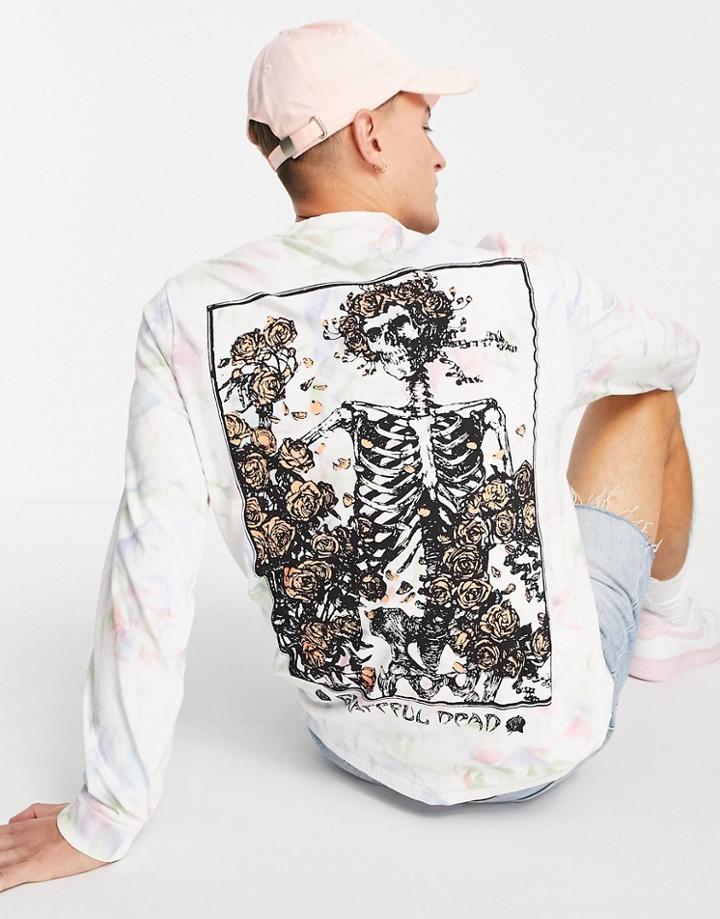 Levi's X Grateful Dead Capsule Front And Back Print Tie Dye Long Sleeve Top In White