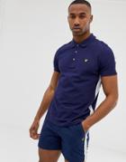 Lyle & Scott Side Stripe Polo In Navy - Navy