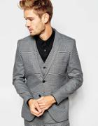 Selected Homme Houndstooth Suit Jacket In Skinny Fit - Gray