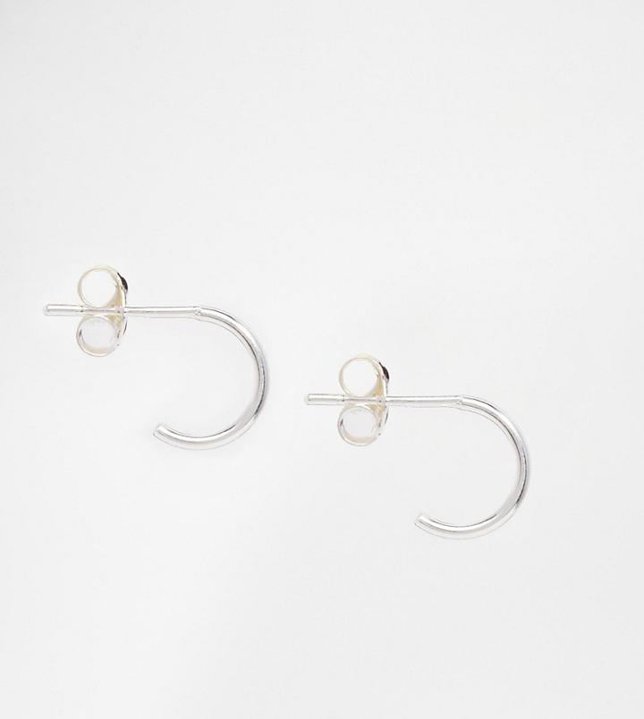 Asos Design Sterling Silver Mini Hoop Earrings - Silver