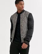 Bolongaro Trevor Leopard Quilted Bomber Jacket-black