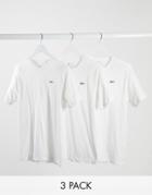 Reebok 3 Pack T-shirts In White