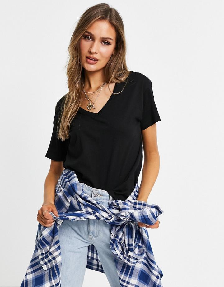 Brave Soul V Neck T-shirt-black