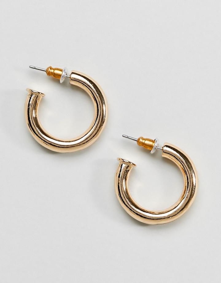 Asos Design Chunky Hoop Earrings In Gold - Gold
