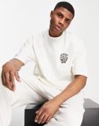 Asos Design Oversized T-shirt In White With Sushi Cartoon Chest Print