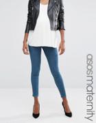 Asos Maternity Rivington Jegging In Beau Tinted Blue With Under The Bump Waistband - Blue
