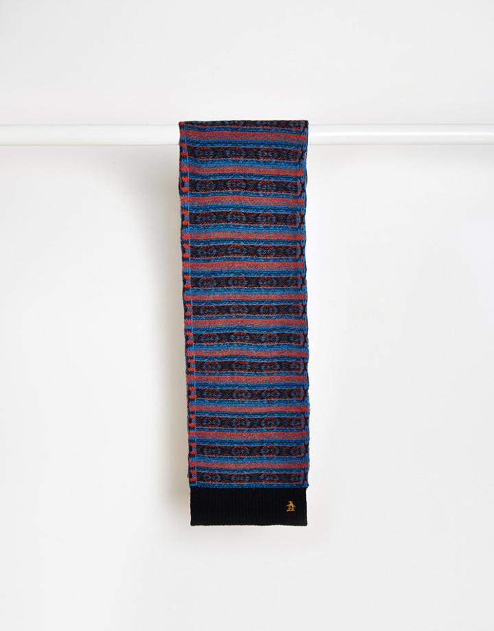 Original Penguin Fairisle Wool Scarf - Blue