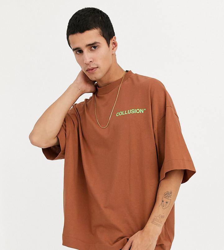 Collusion Oversized T-shirt With Raised Print