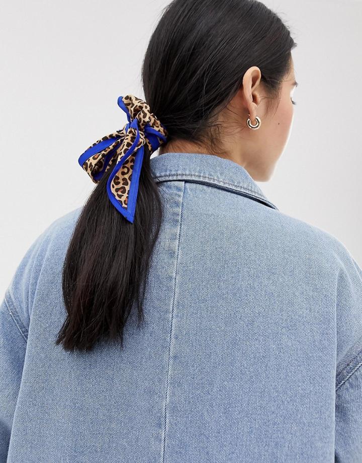 Pieces Leopard Print Hair Scarf - Tan