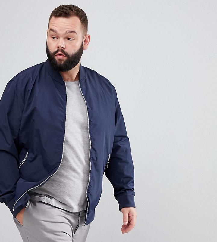 Jack & Jones Originals Plus Bomber Jacket - Navy