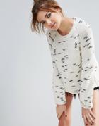 John & Jenn Juno Chunky Lace Up Side Sweater - White