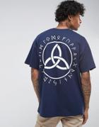 Hnr Ldn Back Print T-shirt In Oversized - Navy