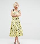 Horrockses Inky Spot Co Ord Full Midi Skirt - Yellow