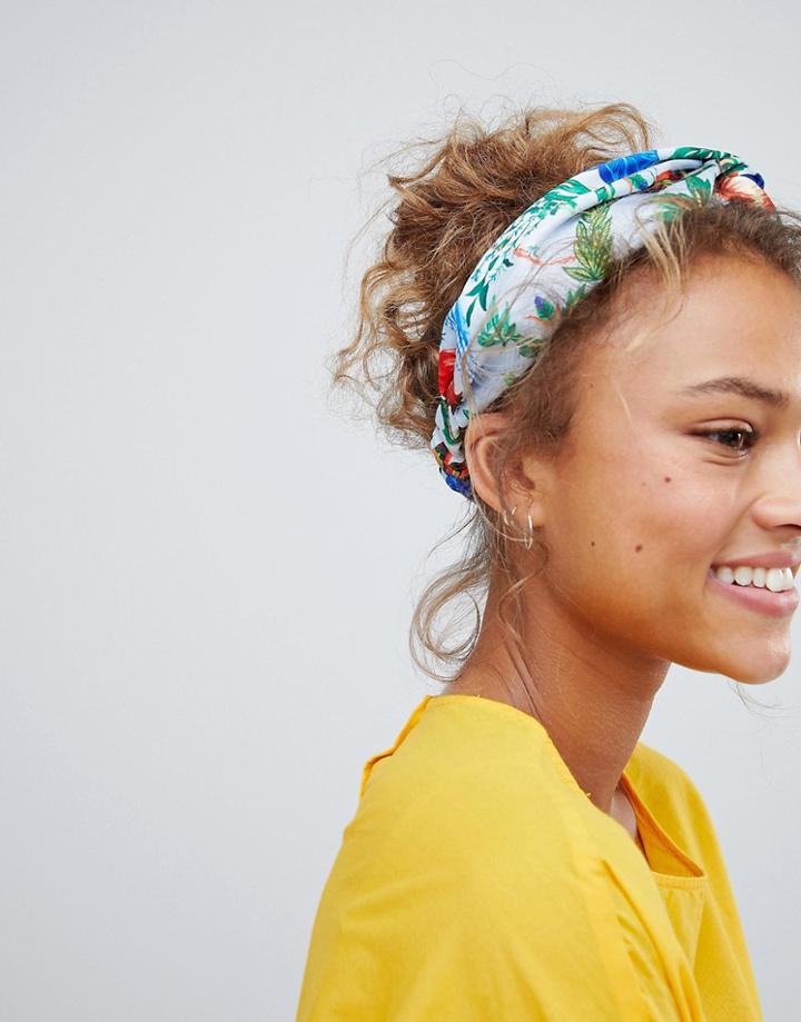 Monki Printed Beach Headband In Parrot Print - Multi