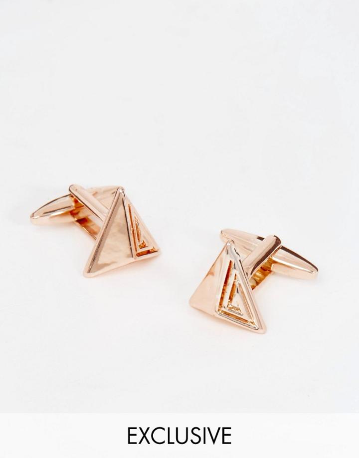 Designb Triangle Cufflinks In Gold - Gold