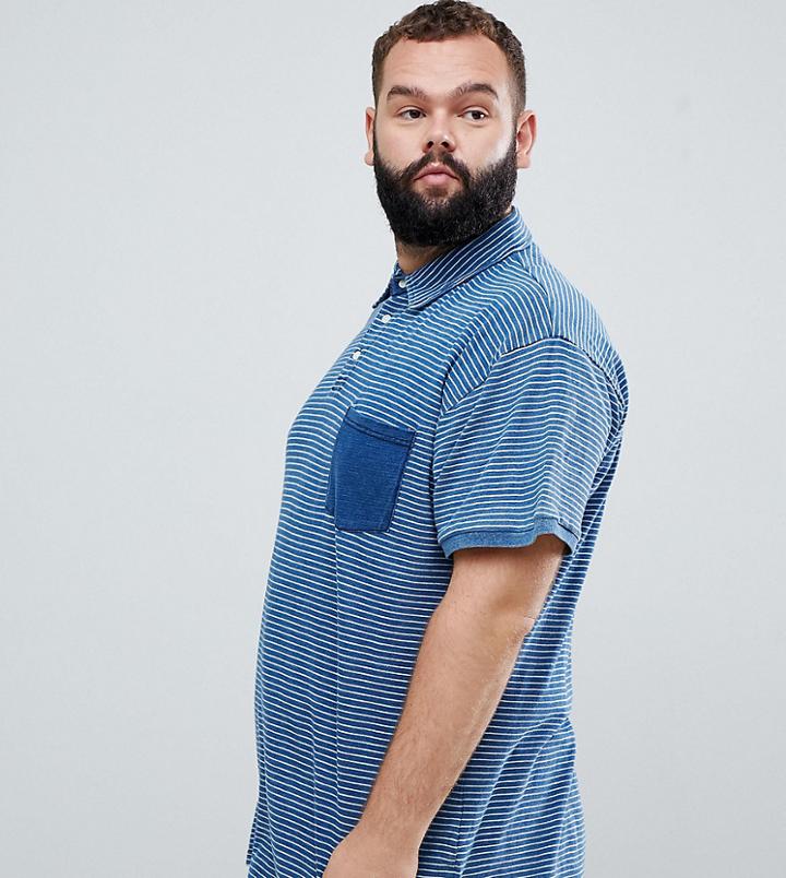 Replika Plus Polo Shirt In Stripe - Blue