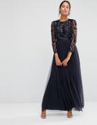 Needle & Thread Embellished Butterfly Gown - Navy