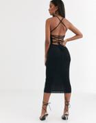 Asos Design Going Out Strappy Back Midi Dress