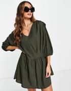 Mango Smock Dress In Gray-grey