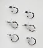 Designb Silver Hoop Earrings In 3 Pack Exclusive To Asos - Silver