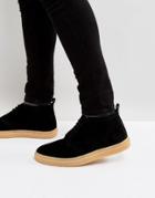 Fred Perry Hawley Mid Suede Desert Boots In Black - Black