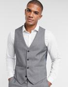 Farah Gray Plain Slim Fit Suit Suit Vest