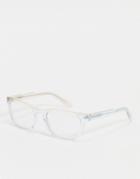 Quay Hardwire Mini Unisex Square Blue Light Sunglasses-clear