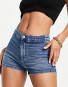 Miss Selfridge Denim Steffi Short In Blue-blues
