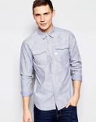 G-star Shirt Landoh All Over Print Oxford In Blue