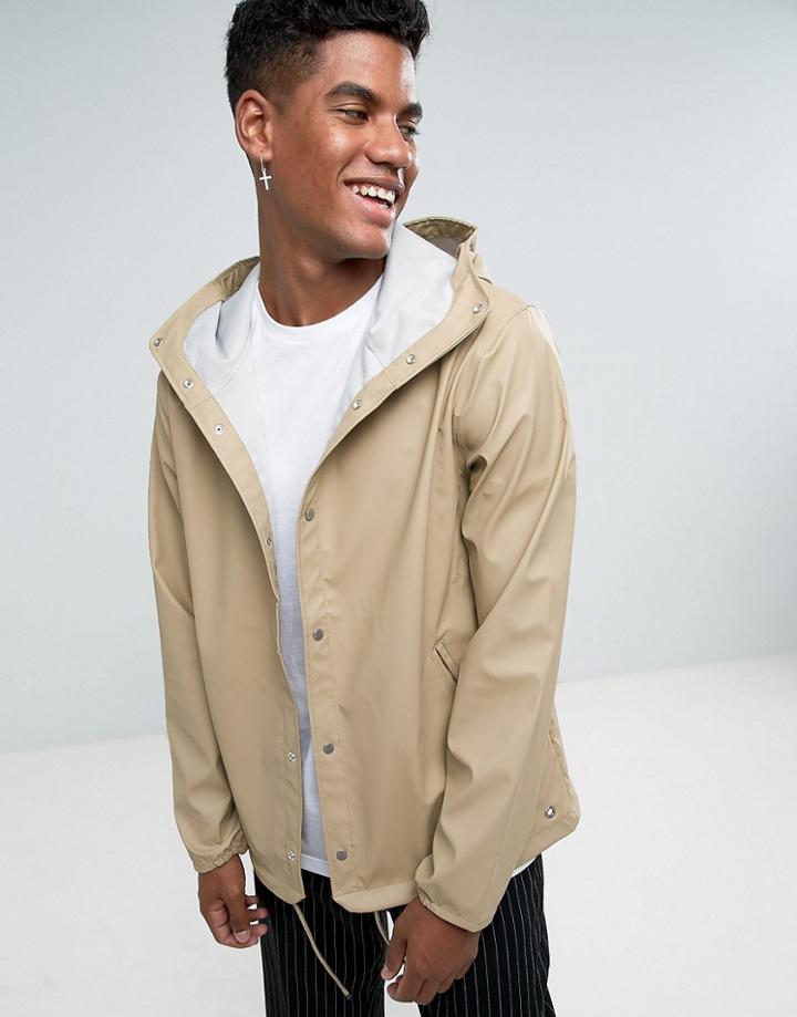 Herschel Forecast Hooded Coach Jacket Waterproof In Beige - Beige
