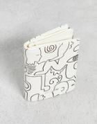 Monki Line Print Wallet In White