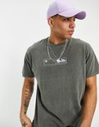 New Look Oversized T-shirt With Back Print In Mid Gray-grey