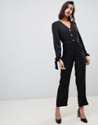 Vero Moda 3/4 Tie Sleeve Jumpsuit-black