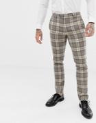 Twisted Tailor Super Skinny Suit Pants With Stone Check - Gray