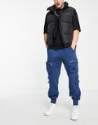 Sixth June Multi Pocket Sweatpants In Blue