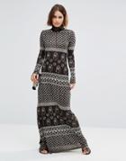 Raga The Remington High Neck Maxi Dress - Black