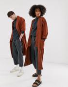 Seeker Unisex Kimono Duster In Organic Hemp Cotton - Brown