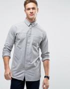 Jack & Jones Core Shirt With Concealed Placket In Regular Fit - Gray