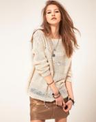 Zadig And Voltaire Cotton Silk Knitted Sweater With Laddered Detail - Cream