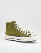Converse Chuck 70 Hi Canvas Sneakers In Dark Moss-green