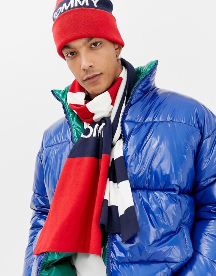 Tommy Jeans Rugby Stripe Scarf In Blue - Blue
