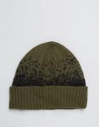 Asos Fisherman Beanie In Abstract Design - Green