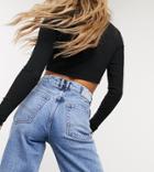 Collusion X014 Dad Jeans In Heavy Vintage Wash-blue