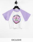 Reclaimed Vintage Inspired Fitted Raglan T-shirt With Diner Print In White