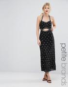 Maya Petite Embellished Maxi Dress With Cut Out Detail - Black