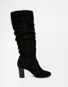 Vero Moda Suede Leather Knee Boots - Black