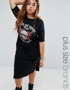 Pink Clove Skulls Tour T-shirt Dress - Black