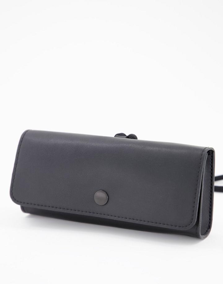 Asos Design Sunglasses Case In Black Faux Leather